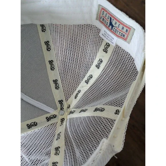 Southern Fried Cotton Fish Designed Mens Hat Mesh Trucker Adjustable Brown - Picture 3 of 4